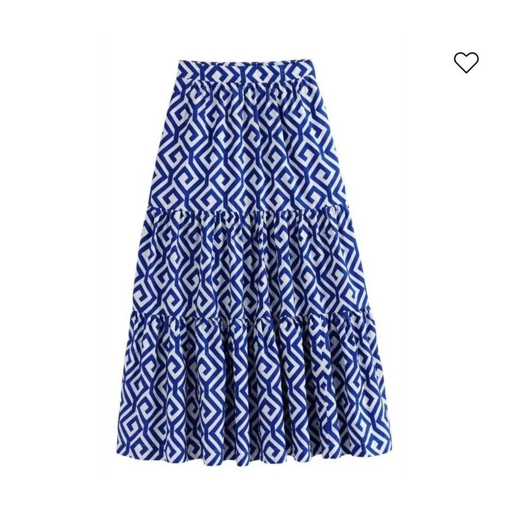 Boden Lorna Tiered Maxi Skirt Womens Size 10 Cotton Pockets Pull On Cottage Core